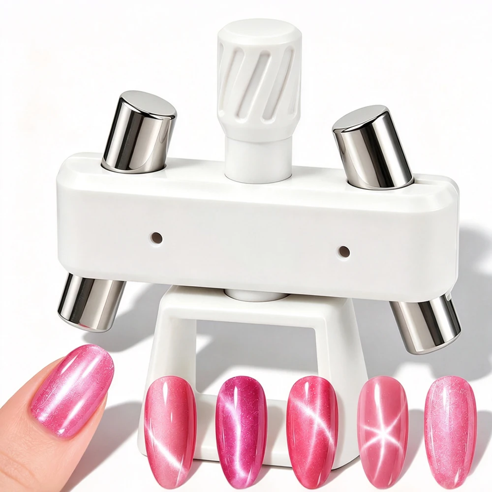 Leistungsstarker automatischer Katzenaugen-Magnet, drehbares Wirbel-Design, breite Lichtglasperlen, Nagelkunst-Magnet für Gel-Nagellack