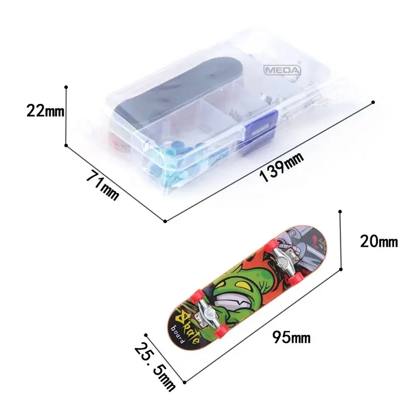 DIY4/5 Mini FingerSkateboardKit Giochi da tavolo ProfessionalSkateboardCreative Cartoon Novità Bambini Dito Sport Giocattoli educativi