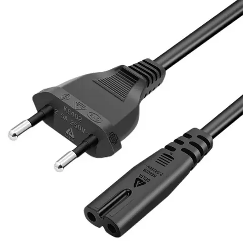 Cable de alimentación de la UE, 2 cables de extensión Porng C7 figura 8, cable de alimentación europeo para Samsung, LG, Sony, Monitor de TV, fuente de alimentación, cargador PS3 XBox