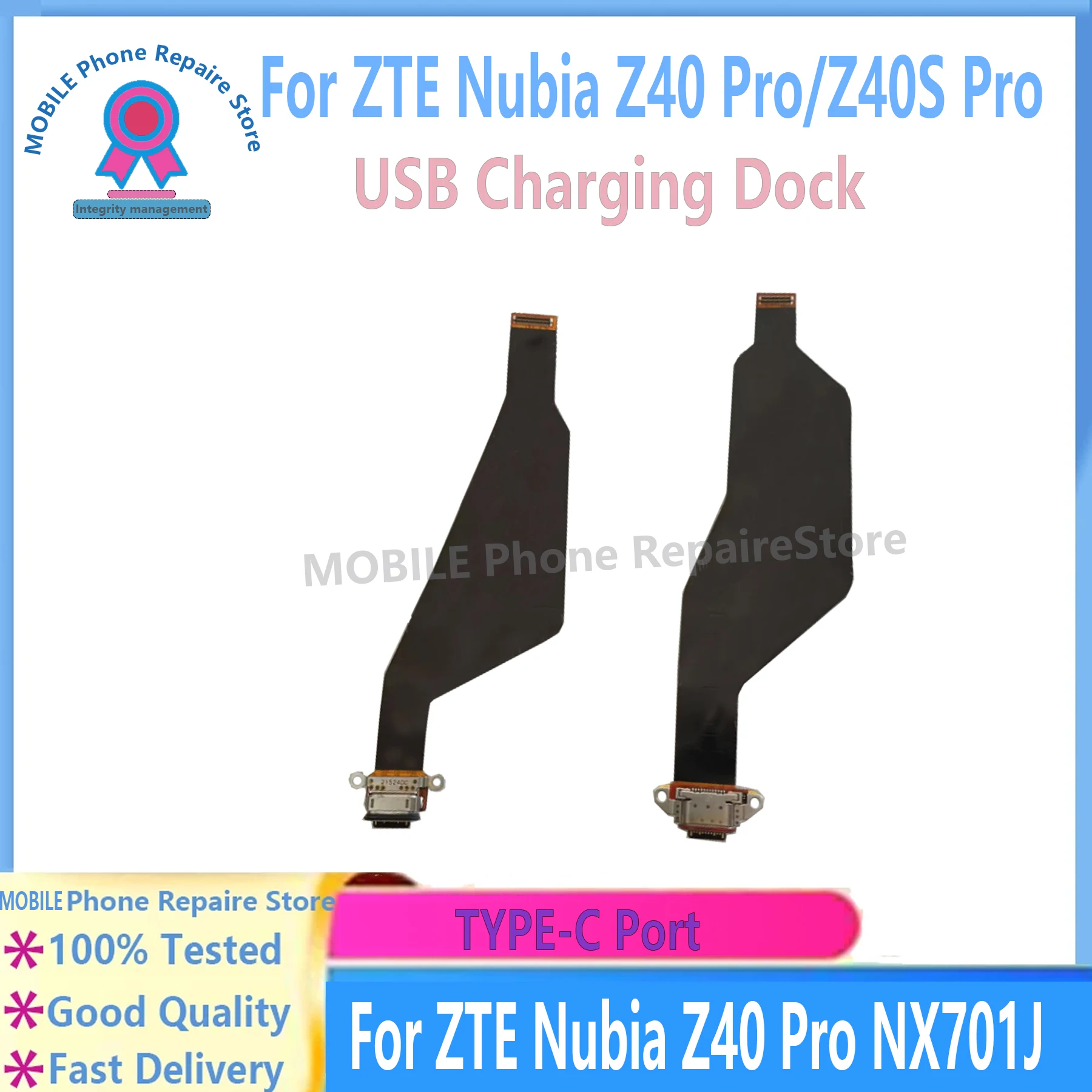 

Original IC Charge board For ZTE Nubia Z40 Pro Z40S Pro USB Plug Charging Port Connector Charger Flex Cable Phone Plate