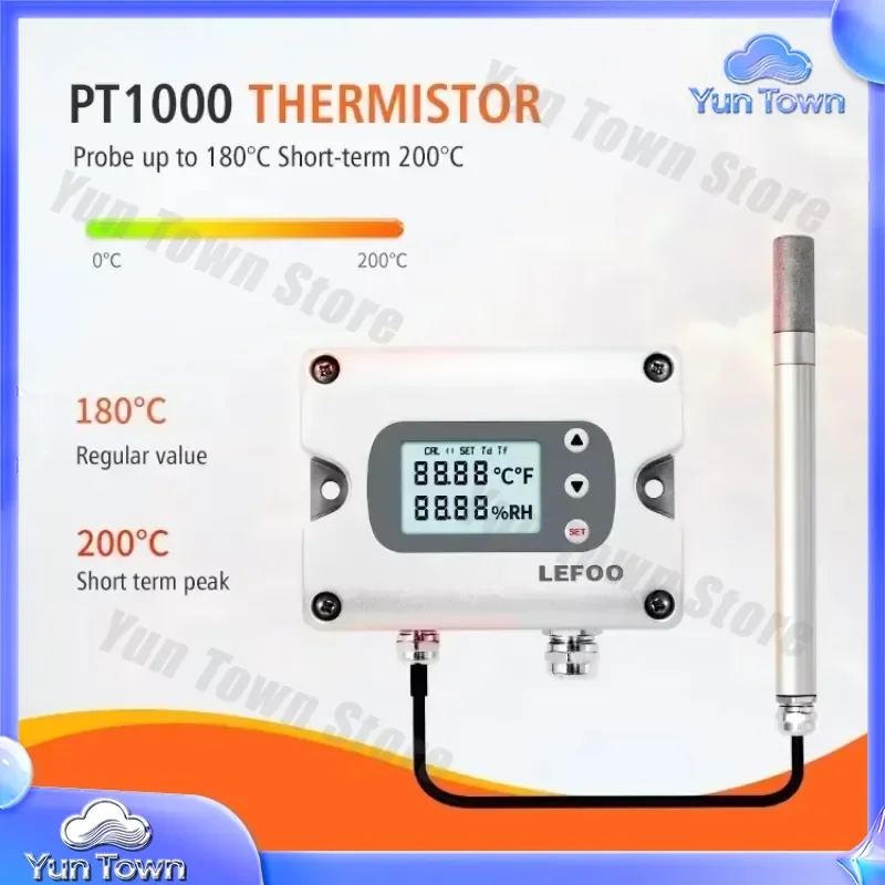 LEFOO RS485 Temperature and Humidity Sensor Transmitter for Warehouse Coffee Beans Greenhouse Grow Room Monitoring HVAC