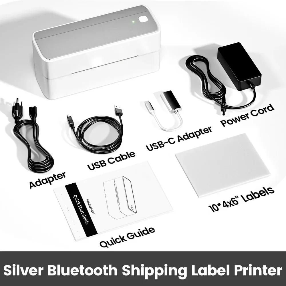 Phomemo 241 Bluetooth thermische labelprinter Draadloze kleine verzendlabelprinter 4X6 Compatibel met iPhone Android Mac Window