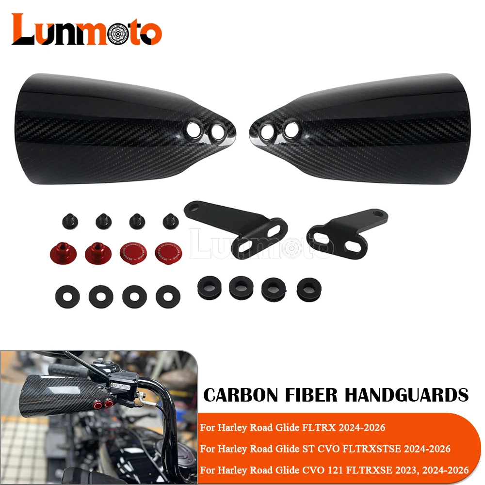 

For Harley Road Glide FLTRX 2024-2026 Motorcycle Handle Guard Carbon Handguard Protector For Road Glide ST CVO FLTRXSE FLTRXSTSE