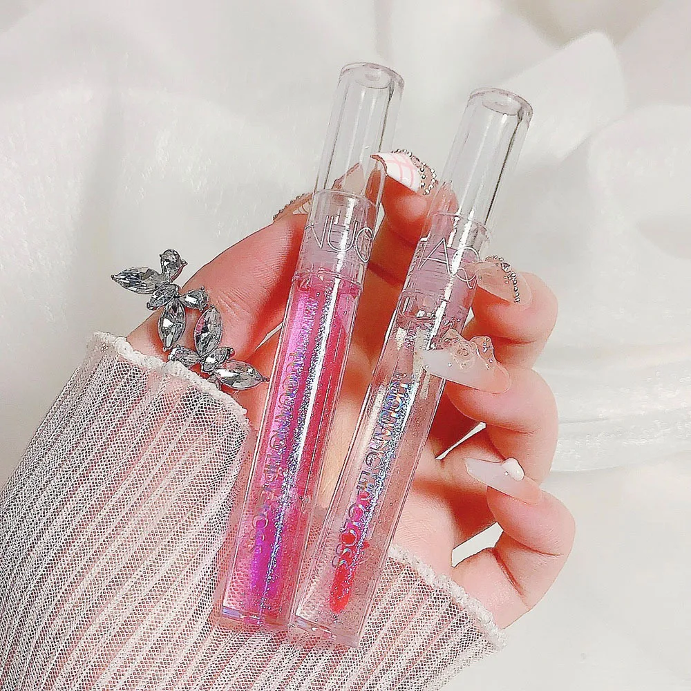 Glass Water Light Lip Nourishing Moisturizing Transparent with Fine Flash Jelly Lip Care Oil for Students Woman Lip Lipstick