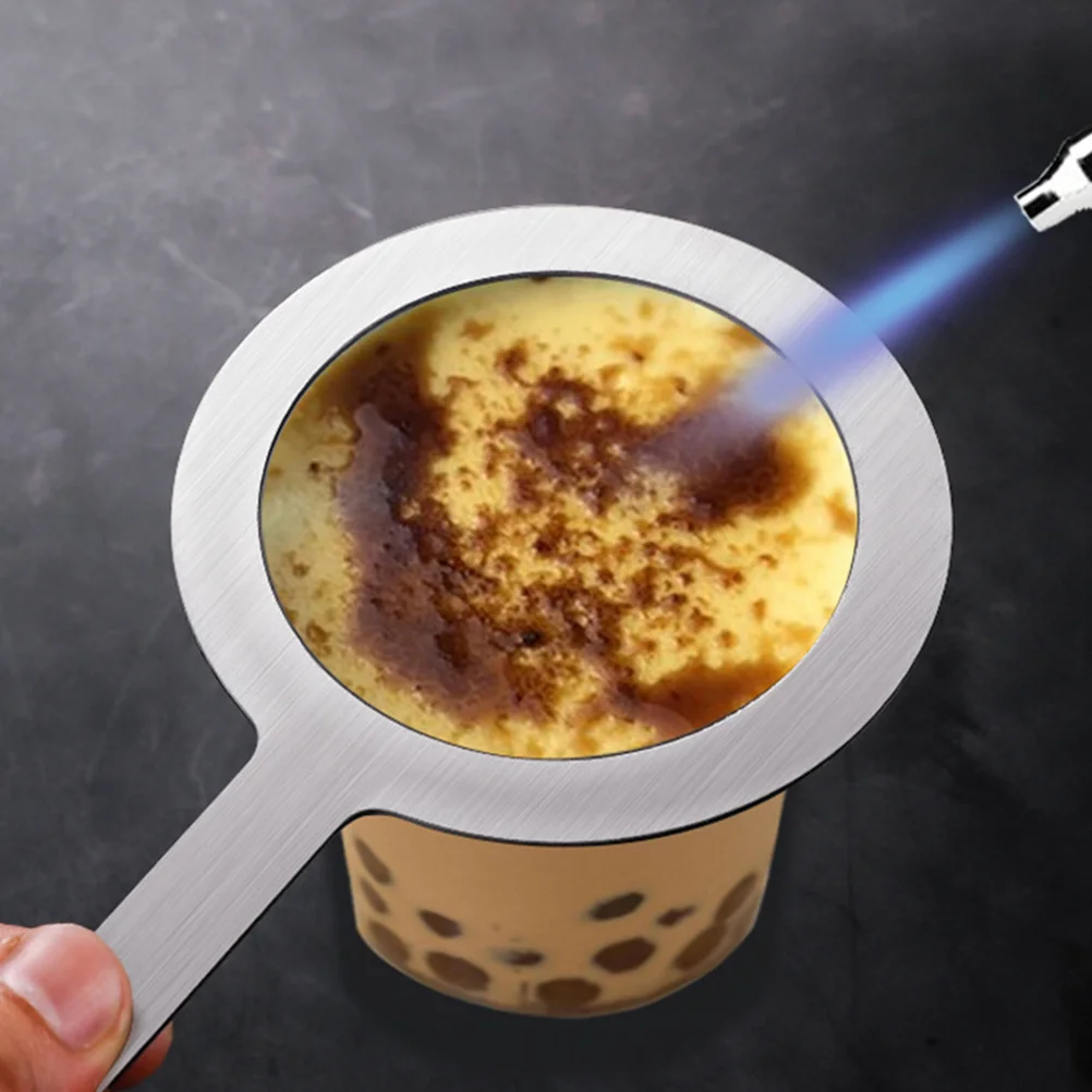 

2pcs Stainless Steel Milk Tea Ring 95 Calibre Long Handle Scald Proof Rust Resistant Baking Cup Restaurant Use