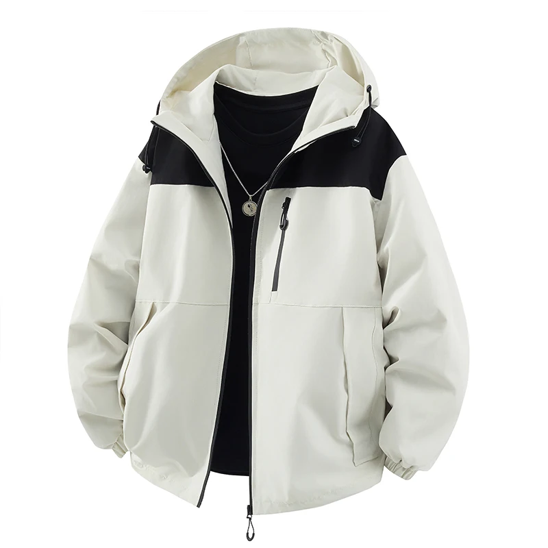 

Spring Fashion Hiking Jackets for Men Outdoor Windproof with Hood Male Clothes Quality Waterproof Trekking Coats Loose All-match