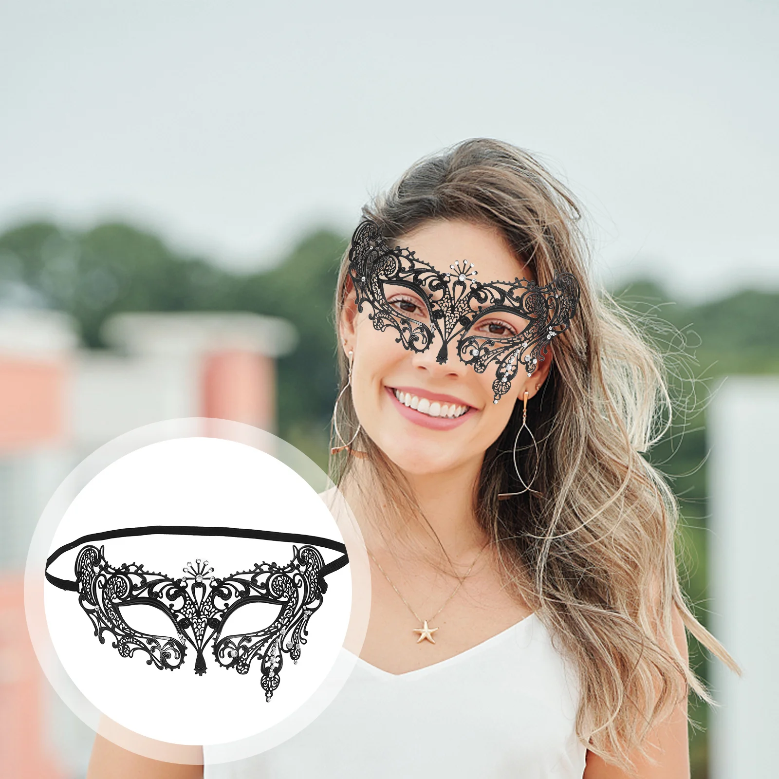 Black Metal Maskerade Masker Luxe Filigraan voor Mannen Vrouwen Maskerade Ballen Bruiloften Mardis Gras