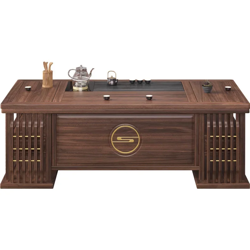 

Solid wood tea table and chair new Chinese simple Kung Fu tea table office zen tea table set