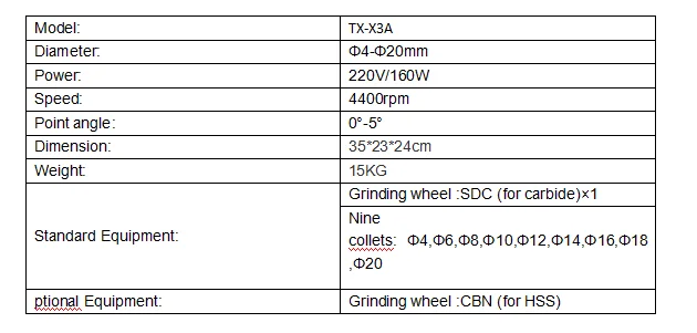 TX-X3A 4-20 مللي متر نهاية صغيرة قاطعة المطحنة آلة الطحن مع SDC طحن عجلة المحمولة نهاية مطحنة مبراة