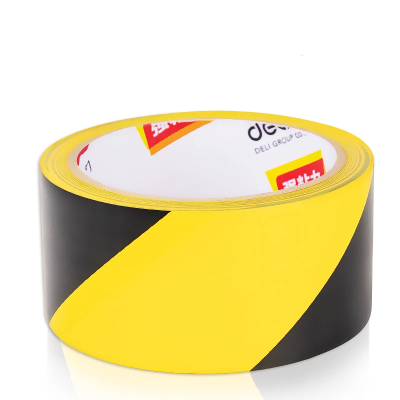 1PCS DELI 33784 Sealing Tape 48mm*33m*130μm Yellow And Black Wide Tape High Viscosity Yellow And Black Warning Tape