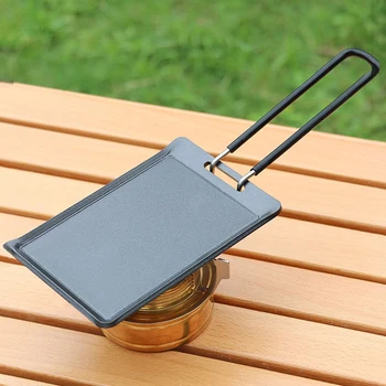Small Camping Frying Pan Outdoor Mini Portable Grill Pan BBQ Baking Dish Pan Travel Hiking Picnic Camping Cookware Barbecue Tool 1