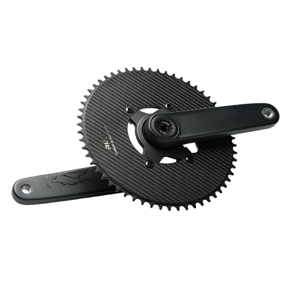 AliExpress riro RIRO Carbon Bike Crankset 24mm Titanium Axle 160/170MM 10-12 Speed Single/Double Chainring Road Bicycle Crank Set Cycling Parts