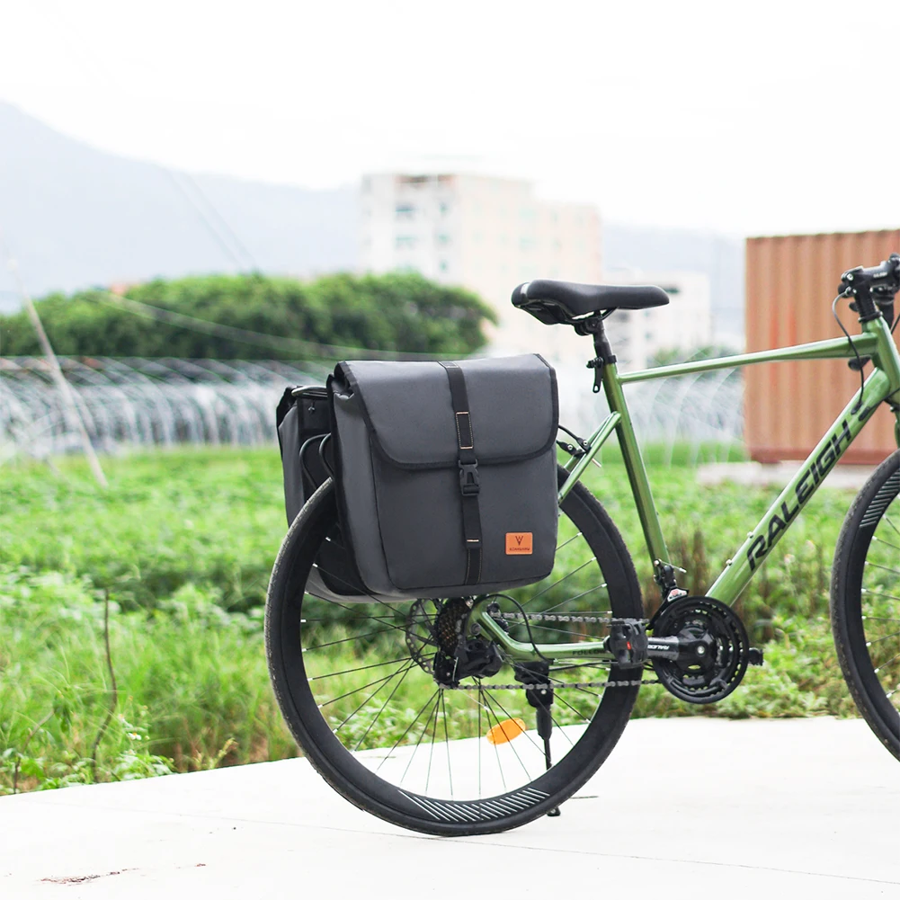 Borsa per sedile posteriore per bicicletta borsa multifunzione a doppia borsa per sedile posteriore impermeabile confezione con manico per viaggi in bicicletta all'aperto