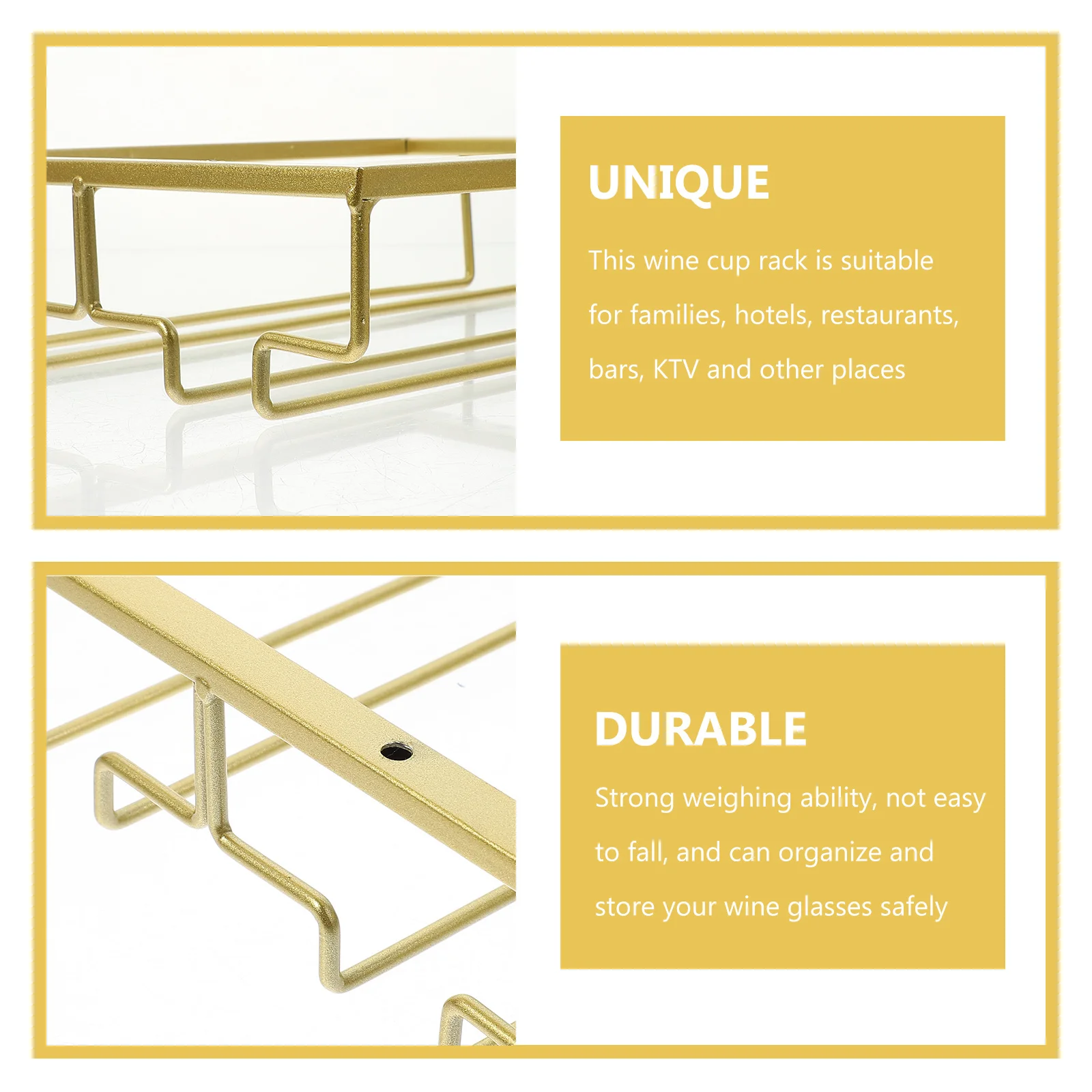 

Compact Wine Glass Rack Upside Down Design Not Easy to Fall Iron Art Goblet Shelf for Hotels Restaurants Kitchens Bars