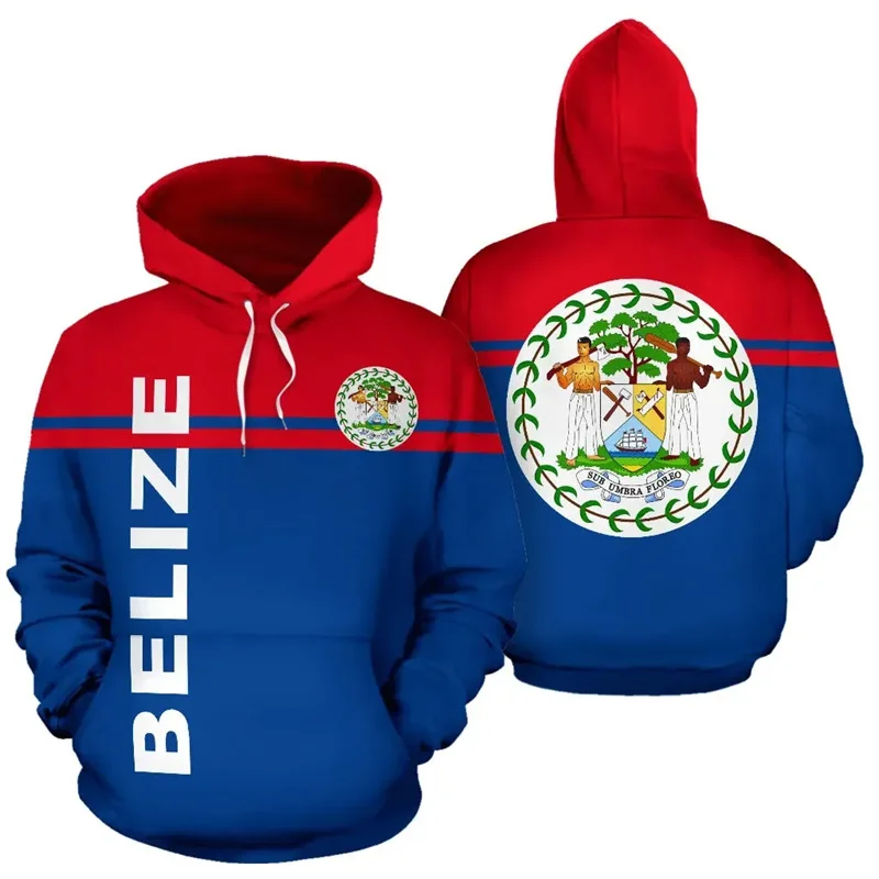 

New In Belize Graphic Hoodie For Men Women 3D Printed Pullovers Tops Fashion Outdoor Sports Long Sleeve Hooded Sweatshirt