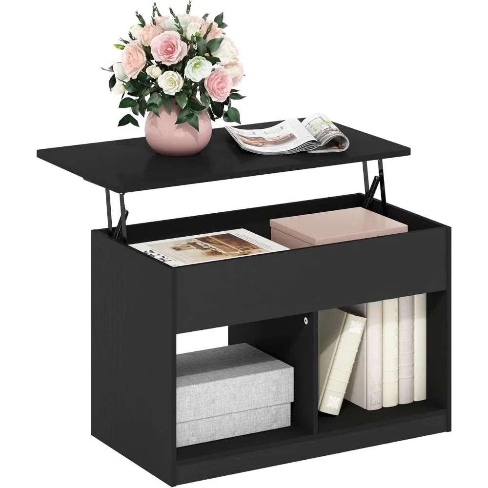 

Jensen Living Room Lift Top Coffee Table with Hidden Compartment, Americano