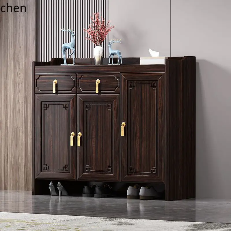 

HXL solid wood shoe cabinet household porch storage locker large capacity living room integrated cabinet