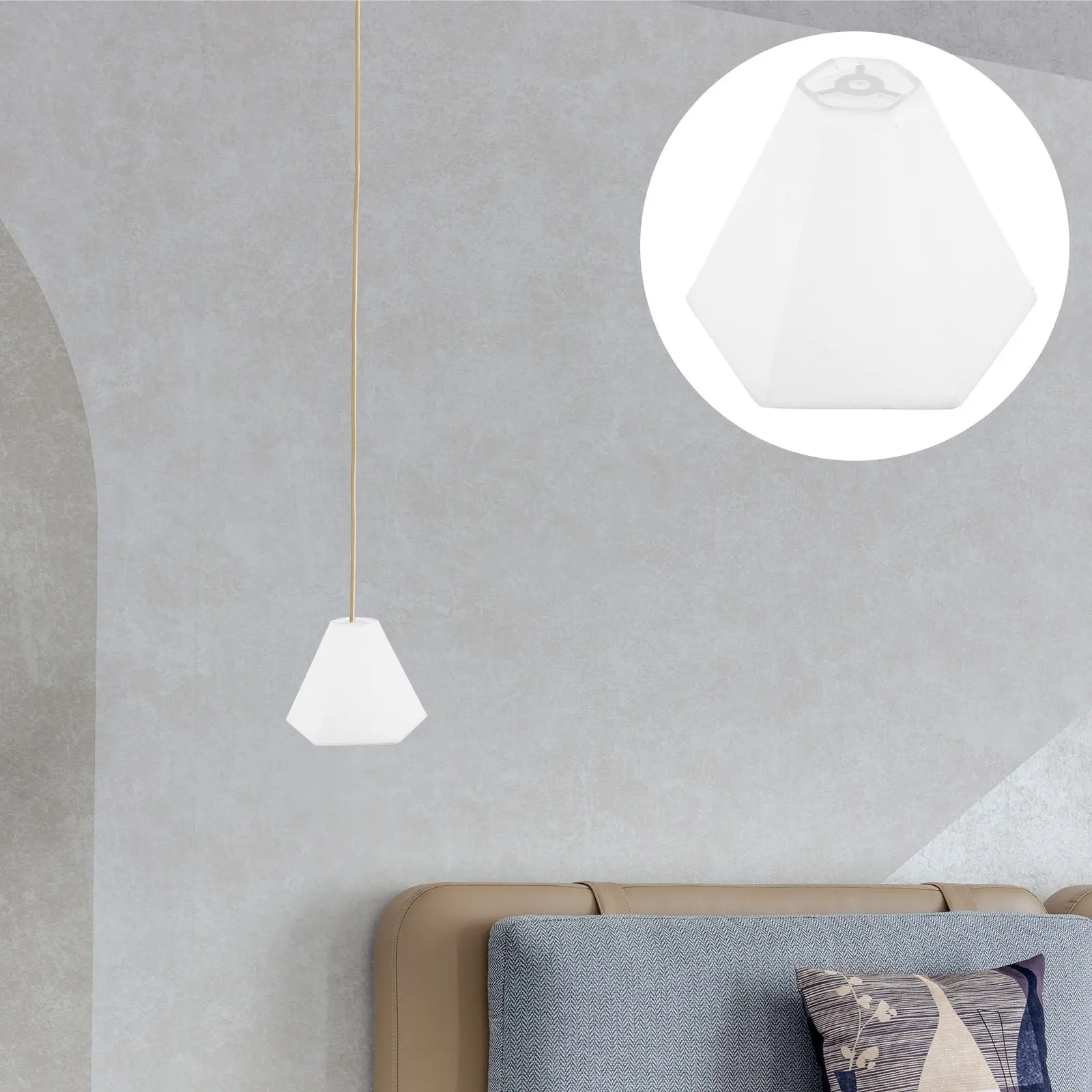 Modern Hexagonal Diamond Lampshade Sturdy Gentle Light Diffuser for Salon Nail Studio Dorm Room Home Office Indoor Decor