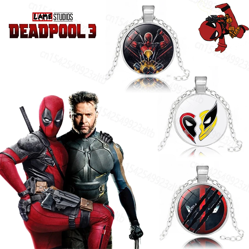 

Disney Marvel Deadpool3 Necklace Deadpool and Wolverine Best Friends Necklace Pendant Heart Necklace Cosplay Men Women Gifts