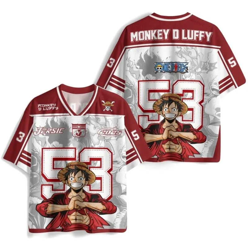 2026 One Piece Luffy Special Edition Soccer Jersey, Y2K Summer Casual Harajuku Style T-Shirt, Unisex Apparel, Family Matching
