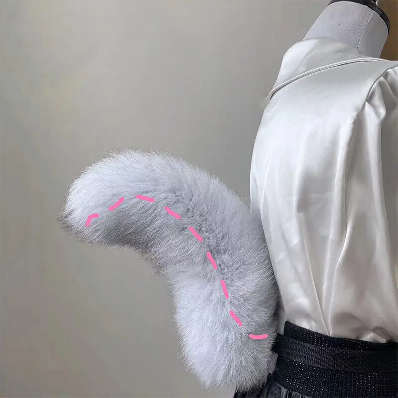 Fox Fur Tail Waist Plushly Animals Fox Tail Cosplay Props Adjustable Belt Anime Accessories Kawaii Artificial Fur Tail Costume