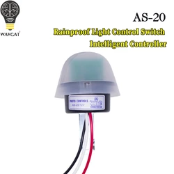 AS-20 Light Control Switch AC 110V 220V DC 12V Waterproof Sensitive Auto Photo Switch On/Off Photocell Street LED Light Switch
