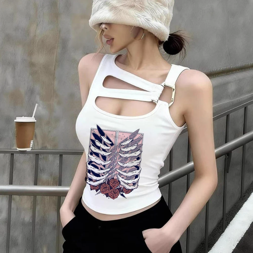 Attack on Titan crop top teen clearance sales korean fashion japanese cheap tshirt graphic y2k 2000s