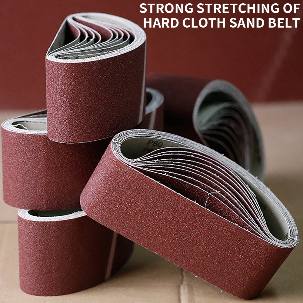 10pcs 75x533mm Sanding Belts Abrasive Bands for 3x21\'\' Sanders Belt Sander Abrasive Tools Woodworking Metal Polishing