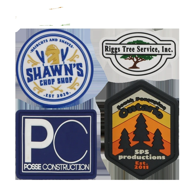 Custom Multiple Styles of PVC Patches for Apparel, Personalized Rubber Badge, Hook and Loop Patches on Backpacks