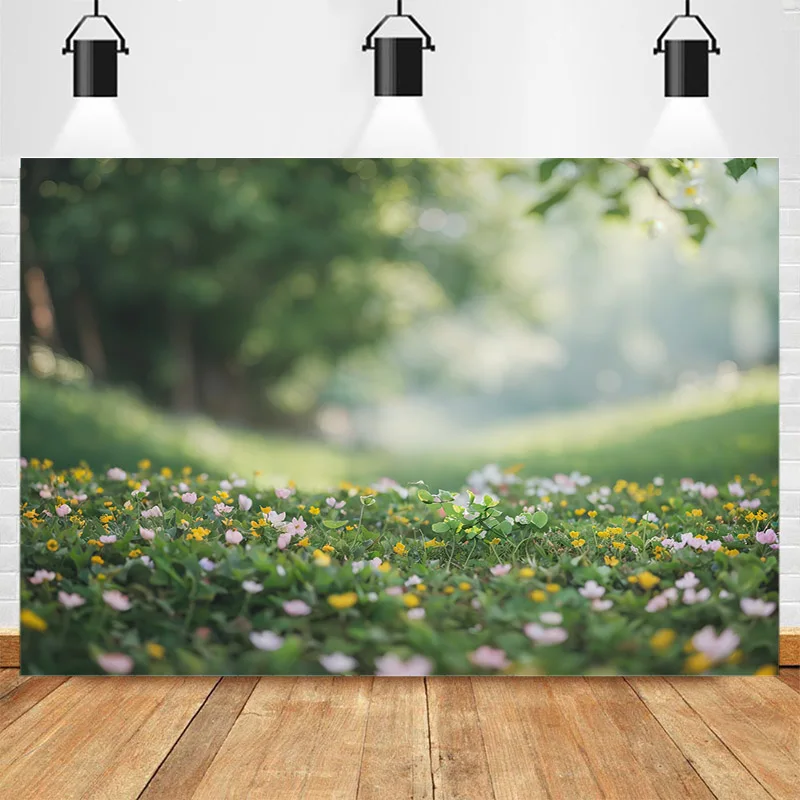 WPFSGE Photography Background Wall Forest Flowers Meadow Pure Photography Background Back to Nature Adult Photo Backdrops