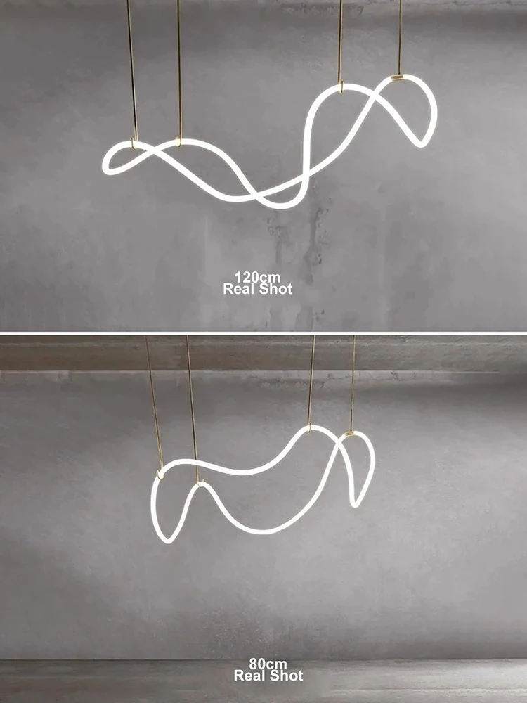 Creative LED Silicone Hose Ceiling Chandelier for Living Room Home Decor Modern Hanging Lustre Pendant Lights Restaurant Lamps