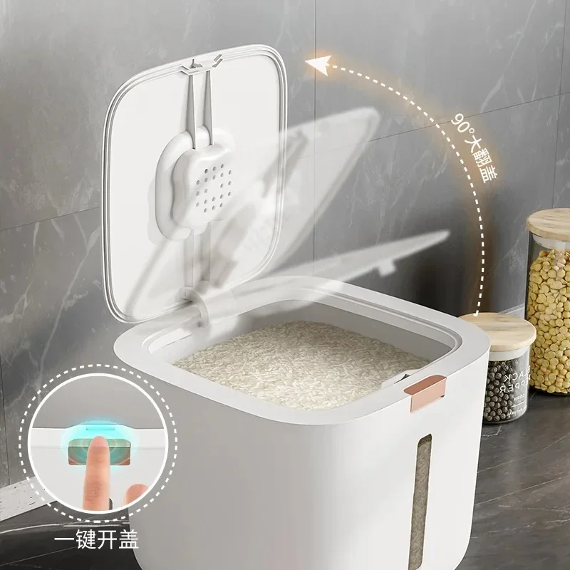 1PCS Thickened Sealed Rice Storage Bucket With Lid Moisture Insect Proof Canister 5/10KG For Rice Flour Noodles