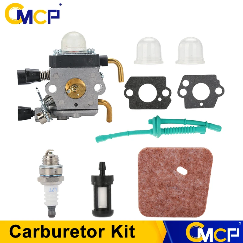 CMCP Carburetor Kit with Air Filter Line Gasket Carb for Stihl FS55 FS55R FS55RC KM55 HL45KM55R FS38 String Trimmer Weed Eater