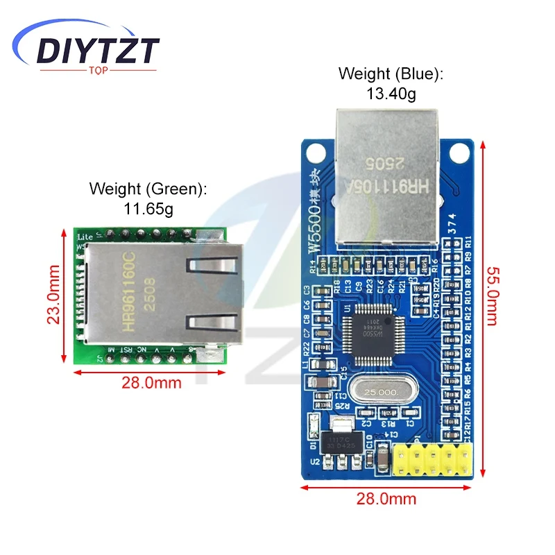 Чип DIYTZT Smart Electronics USR-ES1 W5500, новый преобразователь SPI в LAN/Ethernet TCP/IP Mod