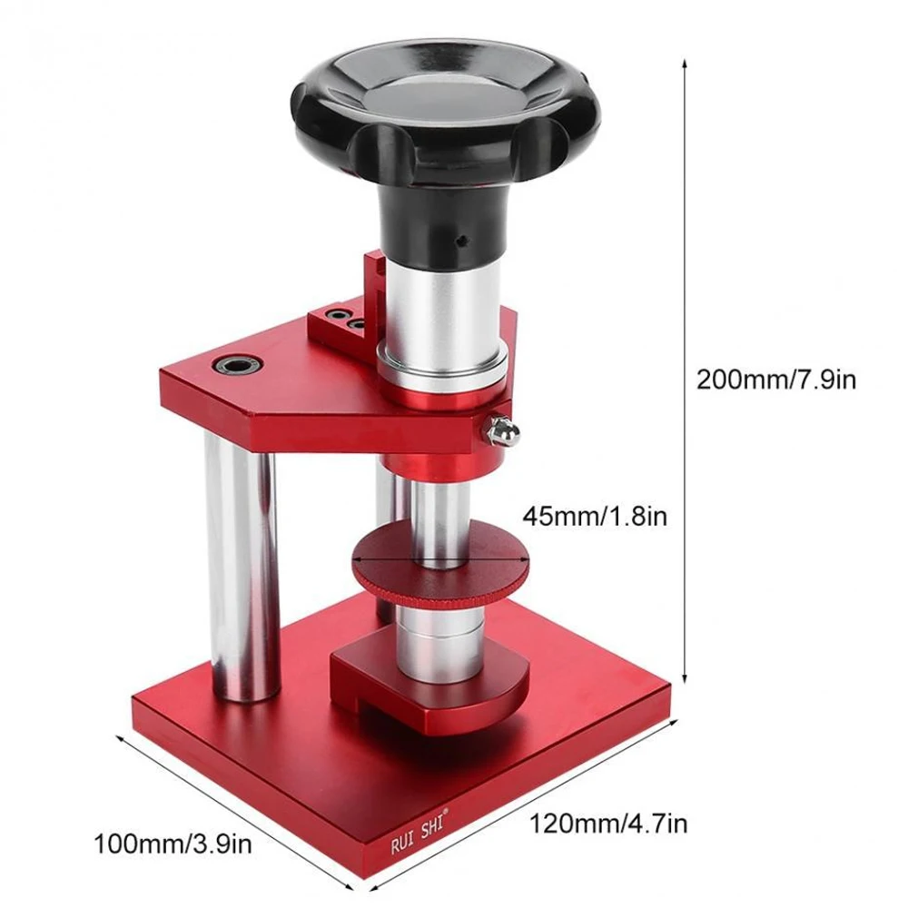 Watch Case Press tools Dies Watch Crystal Front Back Case Cover Screw Press Presser Close Watchmakers Repair Kit Tools
