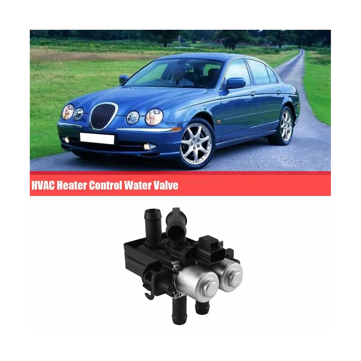 Válvula de controle automotiva do aquecedor do solenóide, válvula de água para Jaguar S tipo 2.7D 2004-2007, XR843549, XR822975