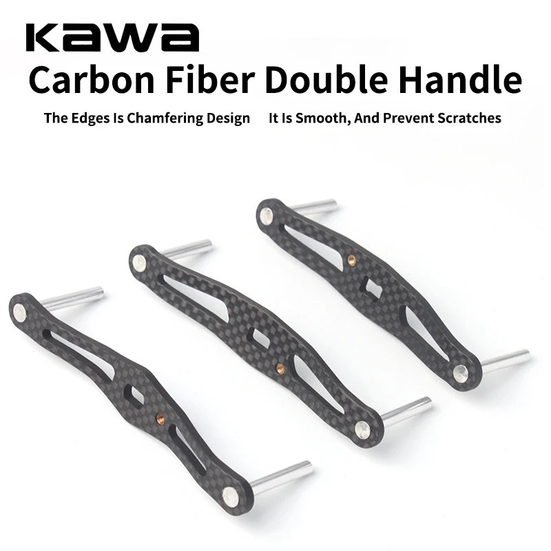 Kawa New 1pc Fshing Reel Handle Carbon Fiber Chamfer Design Length 100/95mm Hole Size 8*5/7*4mm Thickness 3mm Reel Accessory DIY