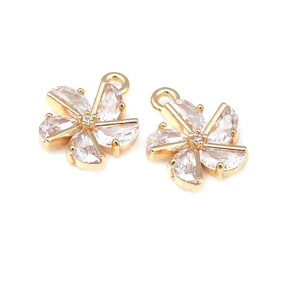 18K Gold Color Airplane Bicycle Tower Windmill Charms Pendants High Quality Diy Jewelry Making Necklace Earrings Accessories