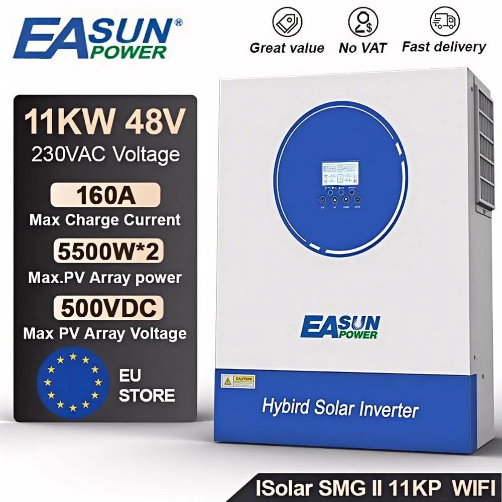 EASUN 11kW 6.2KW 48V Hybrid Solar Inverter 230V 160A MPPT Charge Controller Pure Sine Wave Off Grid Hybrid Inverter With WIFI