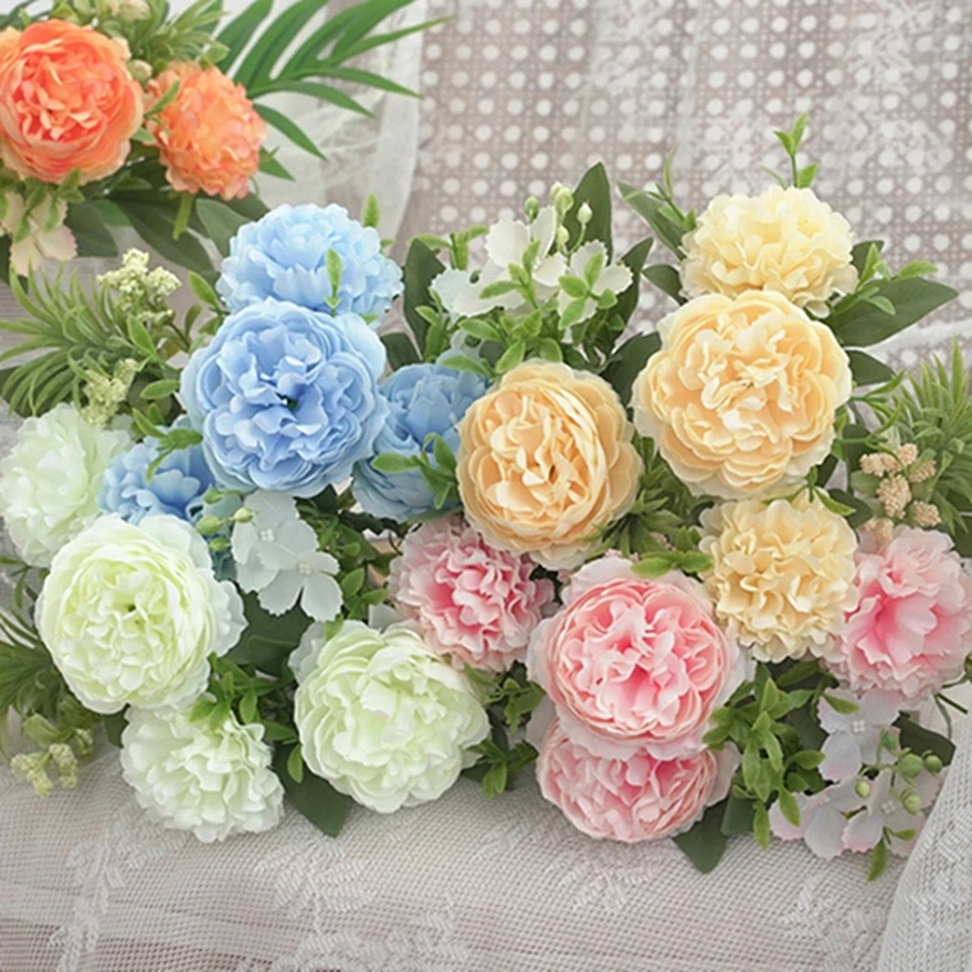 

1Pc Artificial Flowers Silk Peony High Quality Home Room Garden Arrangement Wedding Party Wreath Brial Bouquets Gift Decorations