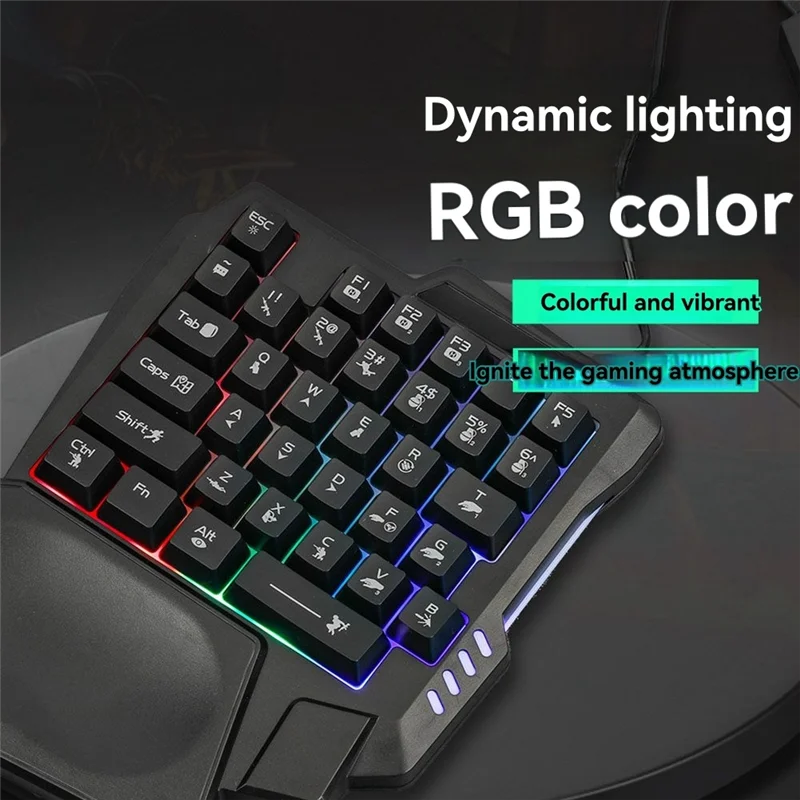 AU67-For PUBG 35Key Ergonomics RGB لوحة مفاتيح الألعاب + لوحة المفاتيح والماوس محول + ماوس 5 في 1 مجموعة ألعاب الهاتف المحمول