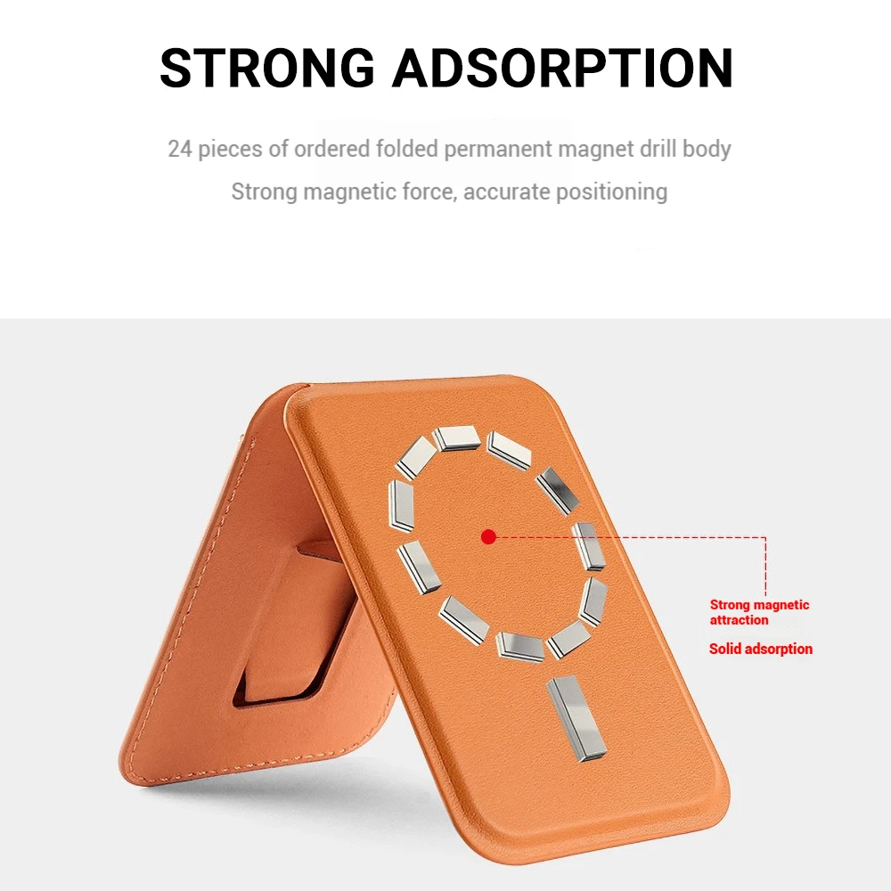 Magnetischer Kartenhalter aus Leder PU-Kartenhülle Ausweishalter Handy-Rückseiten-Aufkleber-Tasche für Magsafe iPhone 17 Kartenhalterhülle – Detail 12