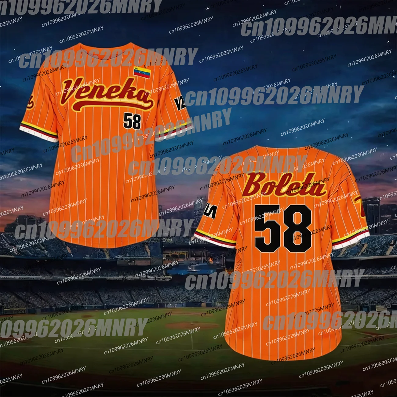 Veneka 58 Baseball Venezuela Libre Children's top Matching family Venezuela Baseball Jersey Venezuela Shirt Baseball Man T-shirt