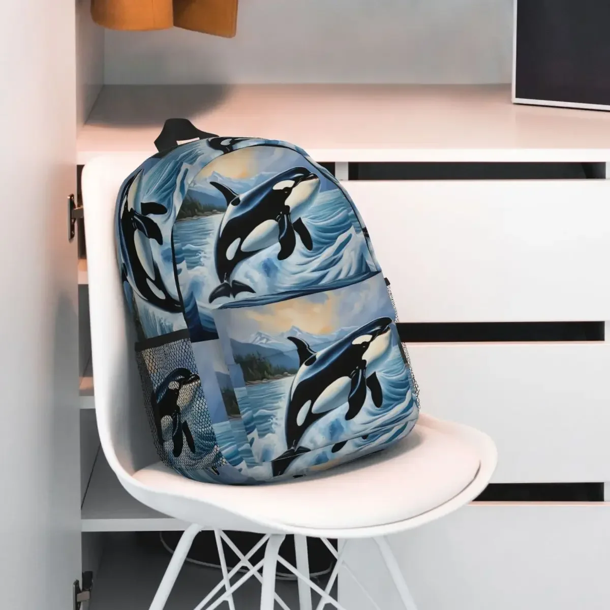 Orca Whale حقيبة الظهر رائجة البيع Daypack سعة كبيرة بنين بنات BookBag حقائب كتف للرجال النساء الأطفال حقيبة مدرسية