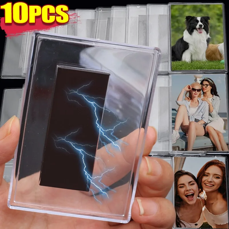 5/10PCS Transparent Magnet Photoes Holders Acrylic Magnetic Display Holder Photo Frame Soft Magnetic Stick DIY Pictures Stickers