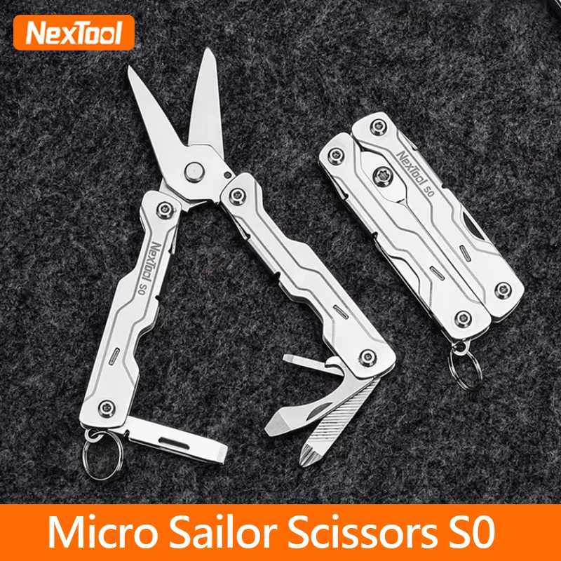 

Mini Sailor Pliers S0 8-in-1 Mini Scissors Micro EDC Folding Pliers Screwdriver Scissor Set Outdoor Portable Pocket Tool