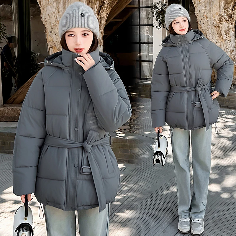 

2025 Winter Coath Women Puffer Jacket Long Hooded Parka Lightweight Warm Down Cotton Coats Female Casual Student Outwear