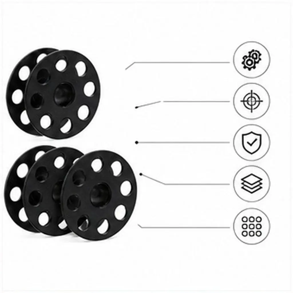 20Pcs Metal Bobbins Case Replacement Holder Sewing Machine Bobbin Case Black For Costume Maker Industrial