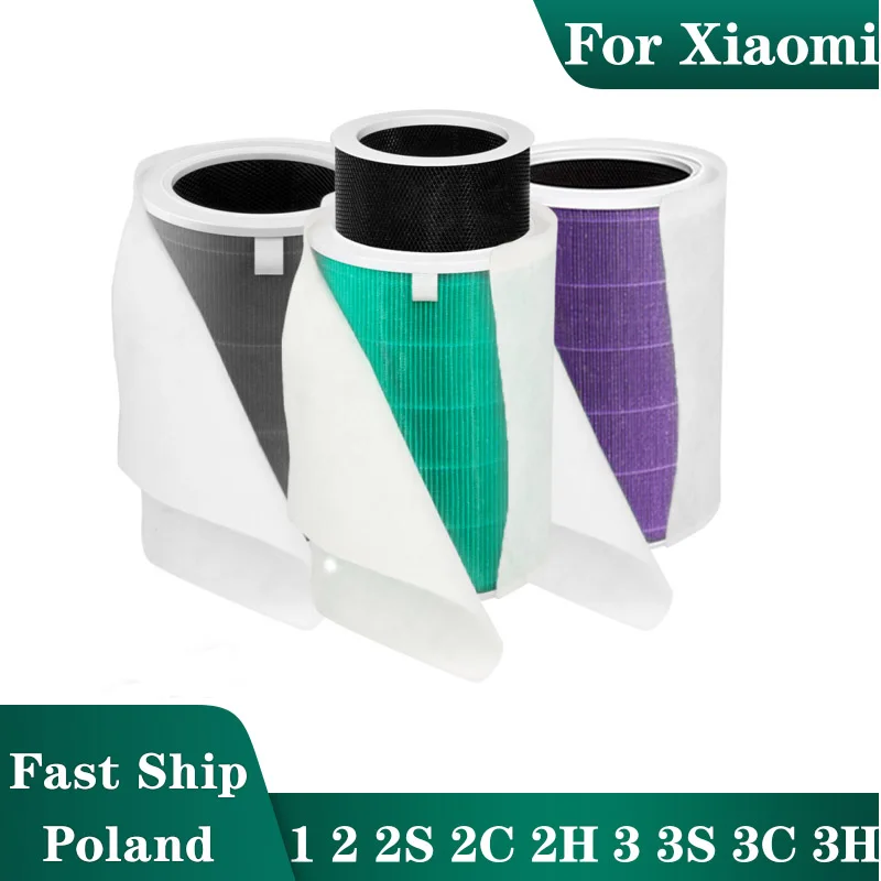 Filtre à air pour purificateur d'air Xiaomi Mi 1 2 2S 2C 2H 3 3S 3C 3H Mijia, filtres à air au carbone HEPA de remplacement PM2.5 avec pré-filtre