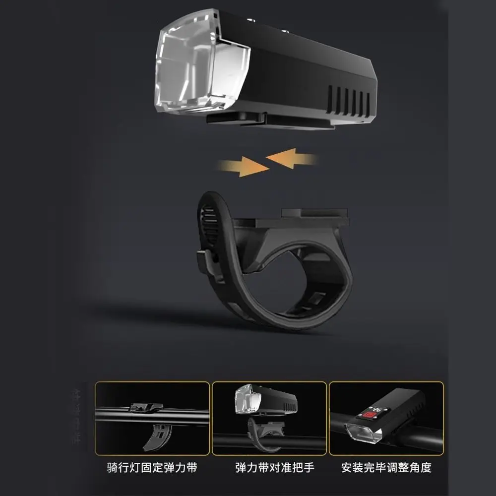 

Digital Digital Bicycle Light Intelligent USB Rechargeable Taillight Light Flashlight Waterproof Bike Front Light Night Riding